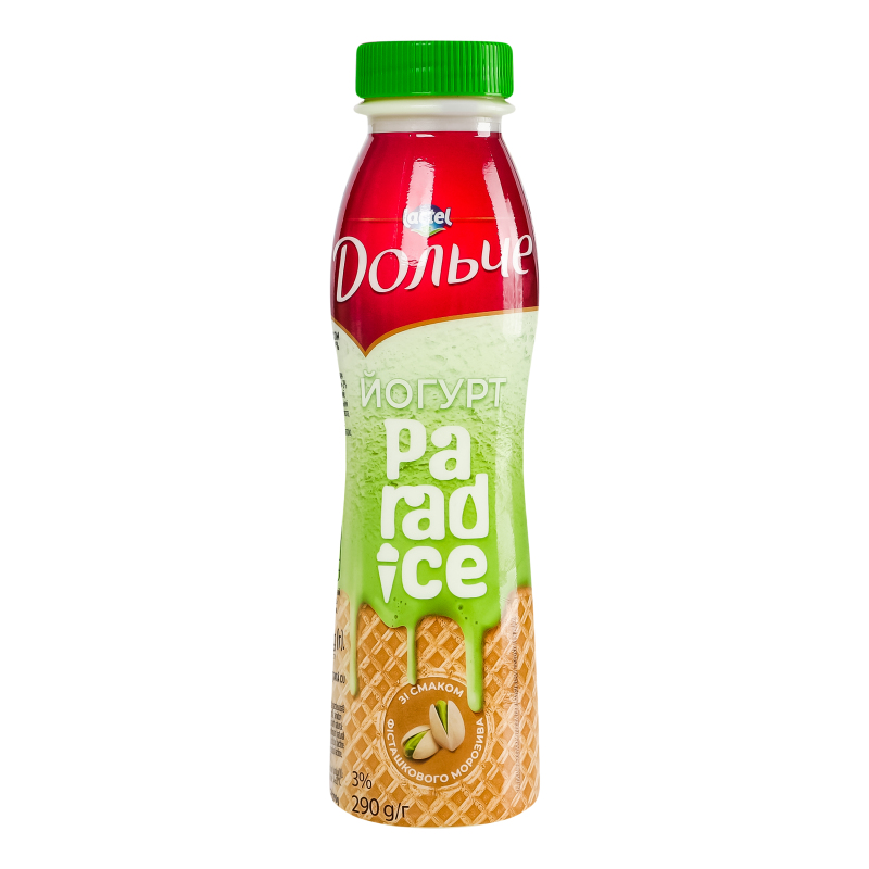 Йогурт 3% питний зі смаком фісташкового морозива Paradice Дольче п/пл