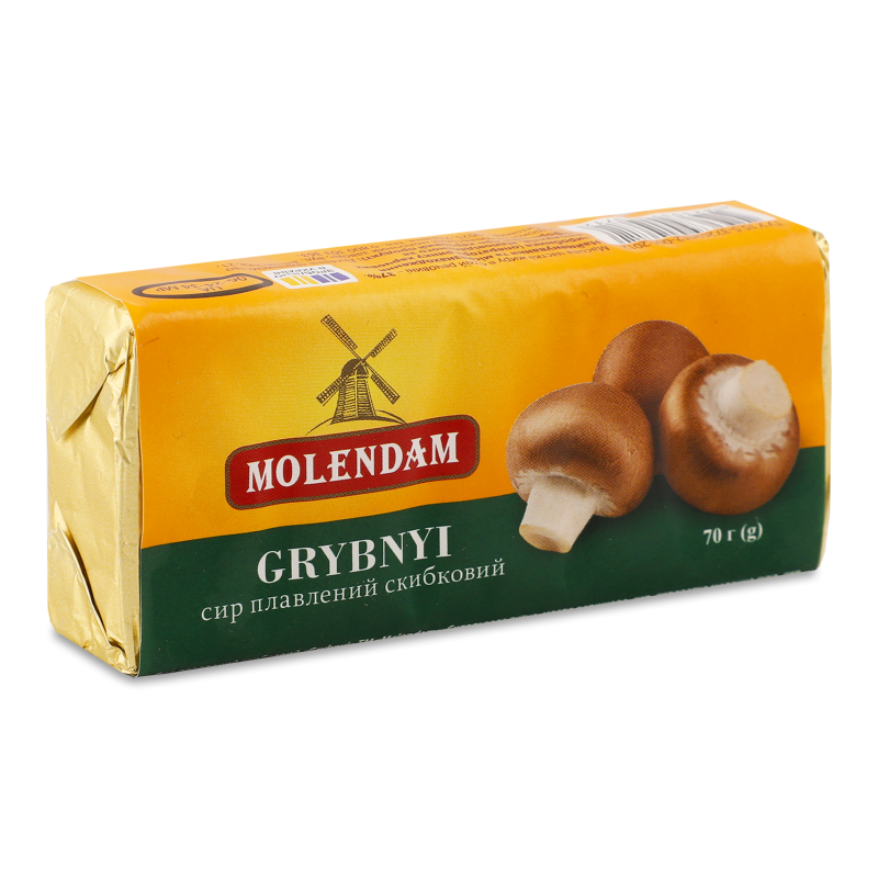 Сир плавлений Grybnyi скибковий 37% 70г Molendam