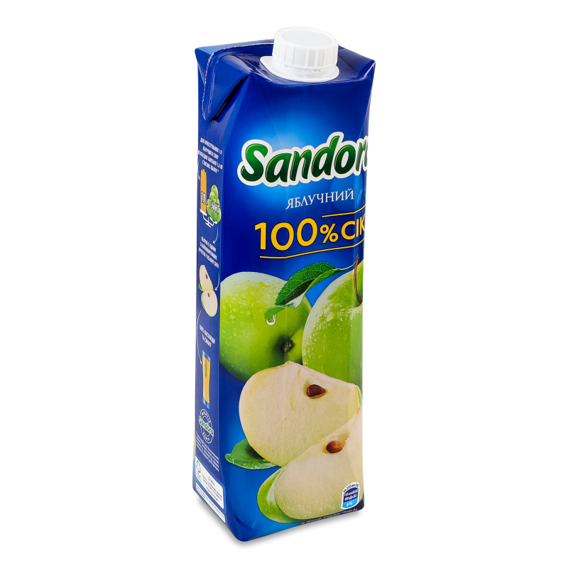 Сік яблучний 0,95л т/слім Sandora