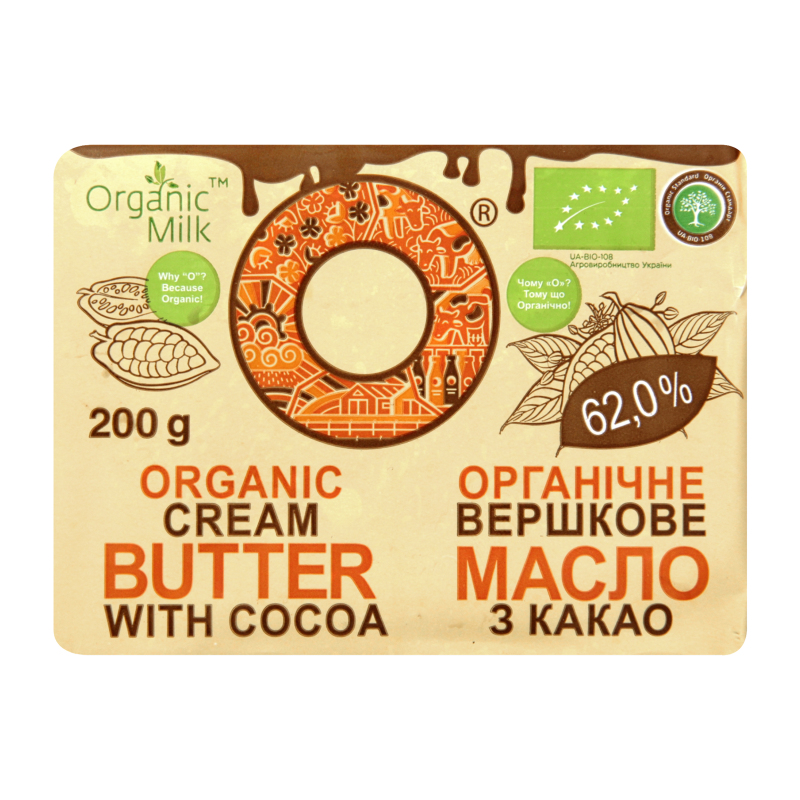 mickey1118ご依頼ページ Масло 62% вершкове органічне з какао Organic Milk м/у 200г Organic