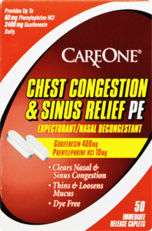 CareOne Chest Congestion & Sinus Relief PM Immediate Release Caplets