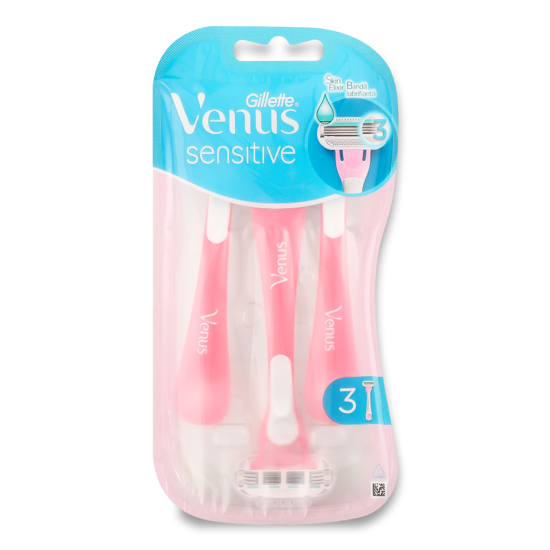 Станок д/гоління одноразовий Венус 3 Сенситів 3шт Джилет