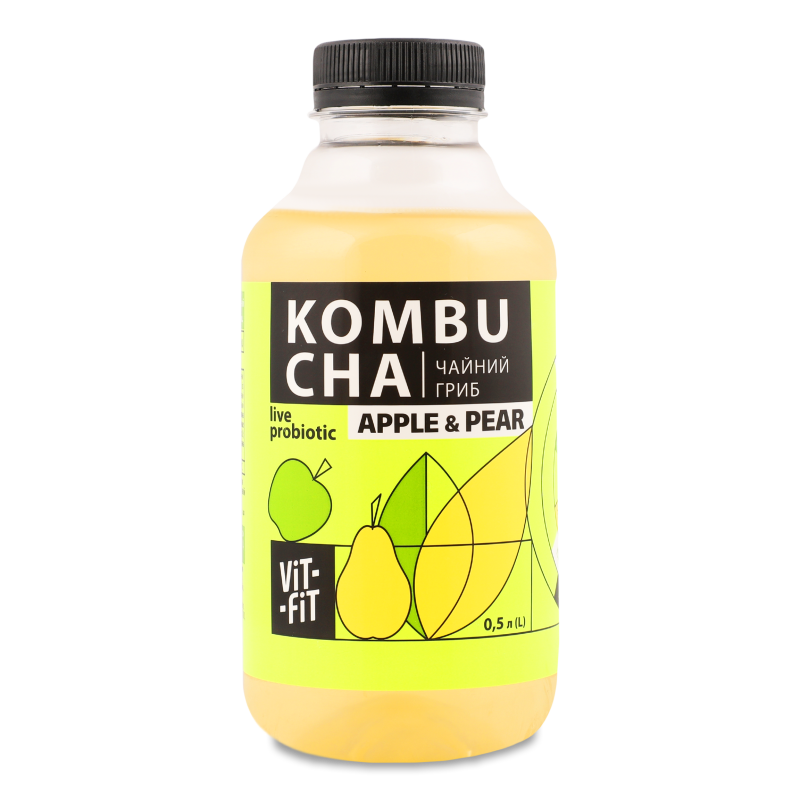 Напій бродіння Kombucha Яблуко-груша 0,5л пет Vit-Fit