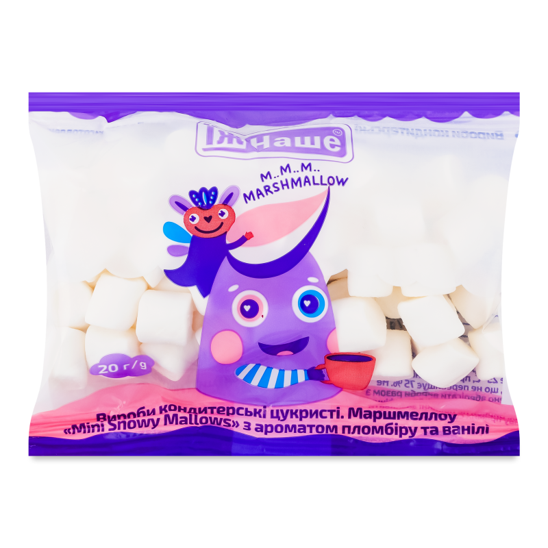 Маршмеллоу Міні Снові Мелловс з ароматом пломбіру та ванілі 20г Їж наше
