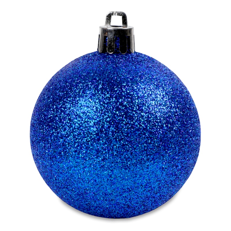 Куля новорічна синя пластик 6см YLL013