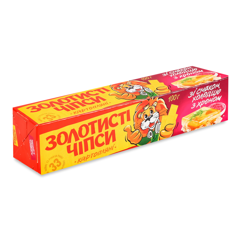 Чипси Золотисті з холодцем та хроном 100г Жайвір