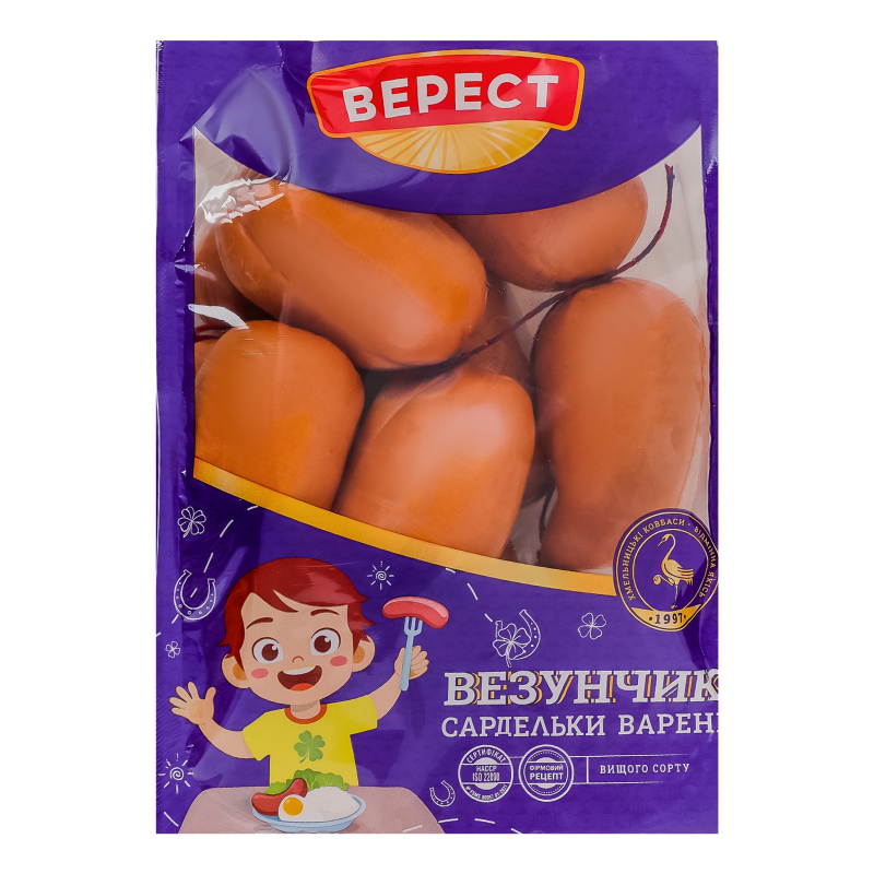 Сардельки варені Везунчик Верест в/с кг