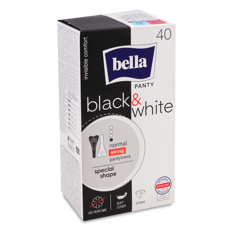 Прокладки Панті слім чорні та білі 40шт Белла