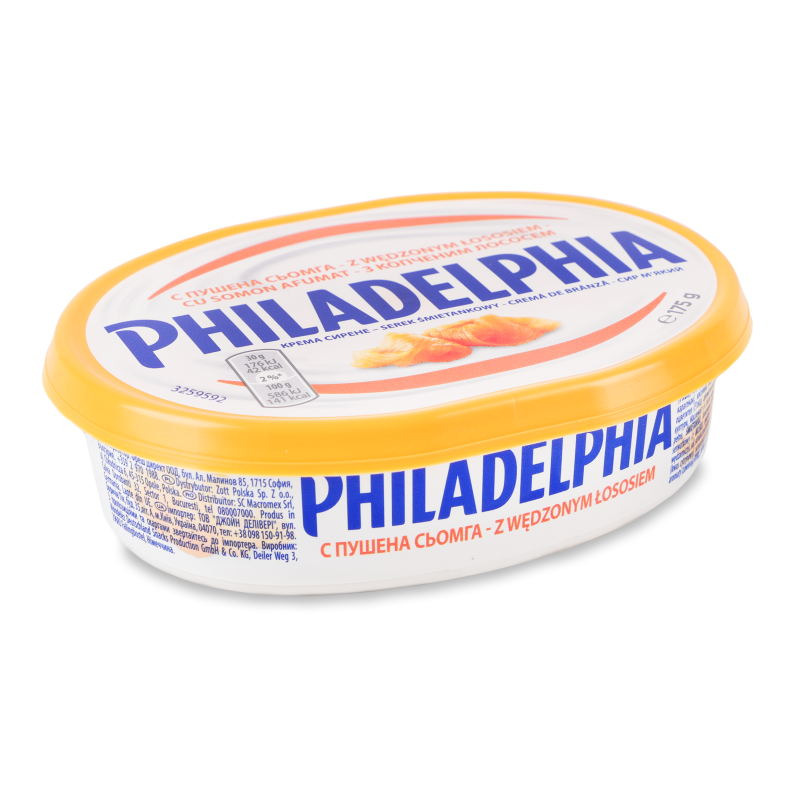 Сир м’який Філадельфія з копченим лососем 34% 175г Philadelphia
