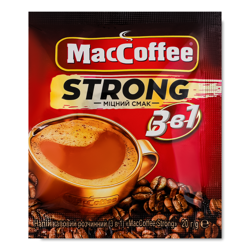 Напій кавовий Strong 3в1 розчинний 16г MacCoffee