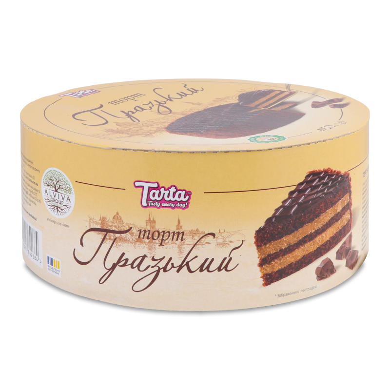 Торт бісквітний Празький 450г коробка Тарта