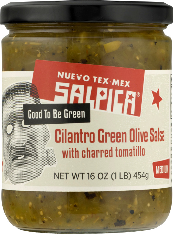Nuevo TexMex Salpica Cilantro Green Olive Salsa with Charred Tomatillo