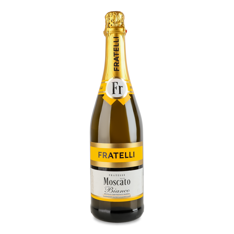 Напій винний Moscato Bianco білий н/солодкий газований 6-6,9% 0,75л Fratelli