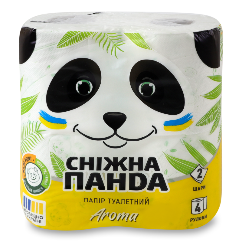 Папір туалетний Aroma 2шари 4шт Сніжна панда