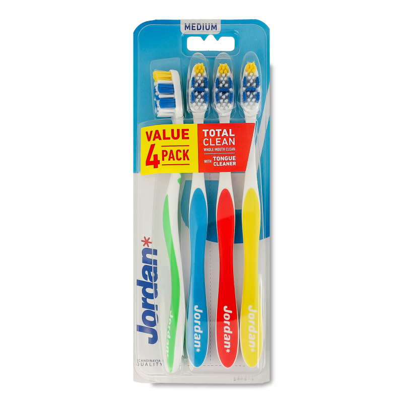 Щітка зубна Total Clean середня 4шт Jordan