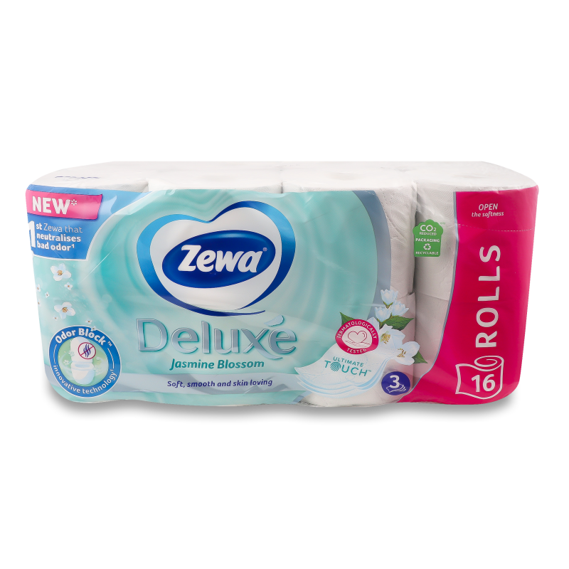 Папір туалетний Делюкс Жасмин блосом 3шари 16шт Зева
