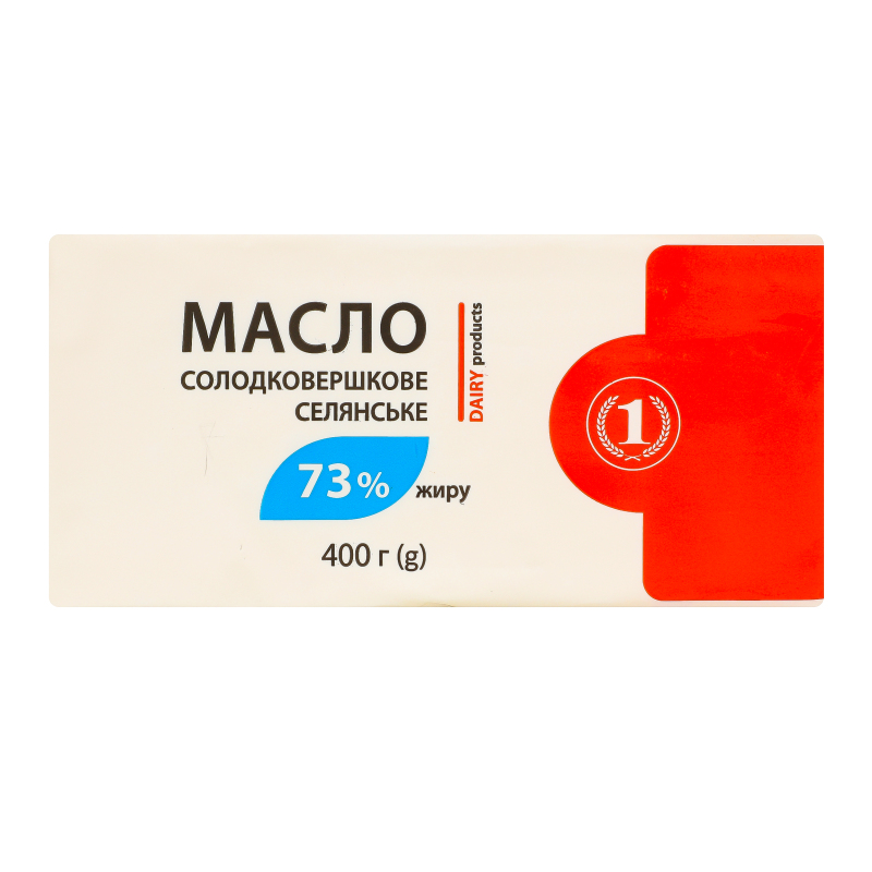 Масло солодковершкове 73% Селянське ТМ "1" м/у