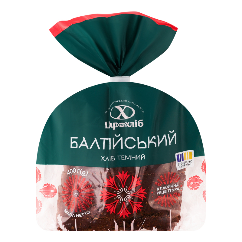 Хліб половинка в нарізці Балтійський темний Цар хліб м/у