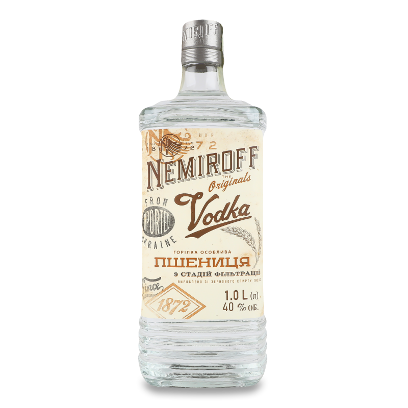 Горілка особлива Пшениця українська відбірна 40% 1л штоф Немірофф