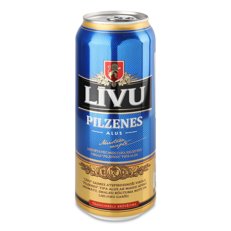 Пиво Pilzenes світле 4,4% 0,5л ж/б Livu
