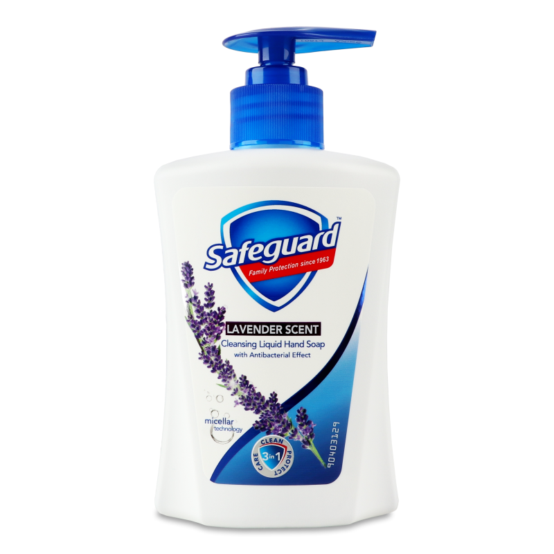Мило рідке Ніжний догляд з ароматом лаванди 225мл з дозатором Сейфгард