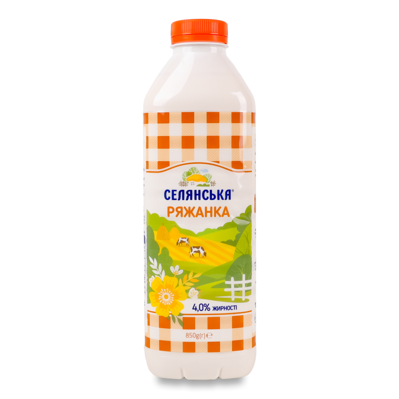 Ряжанка 4% 850г пет Селянська