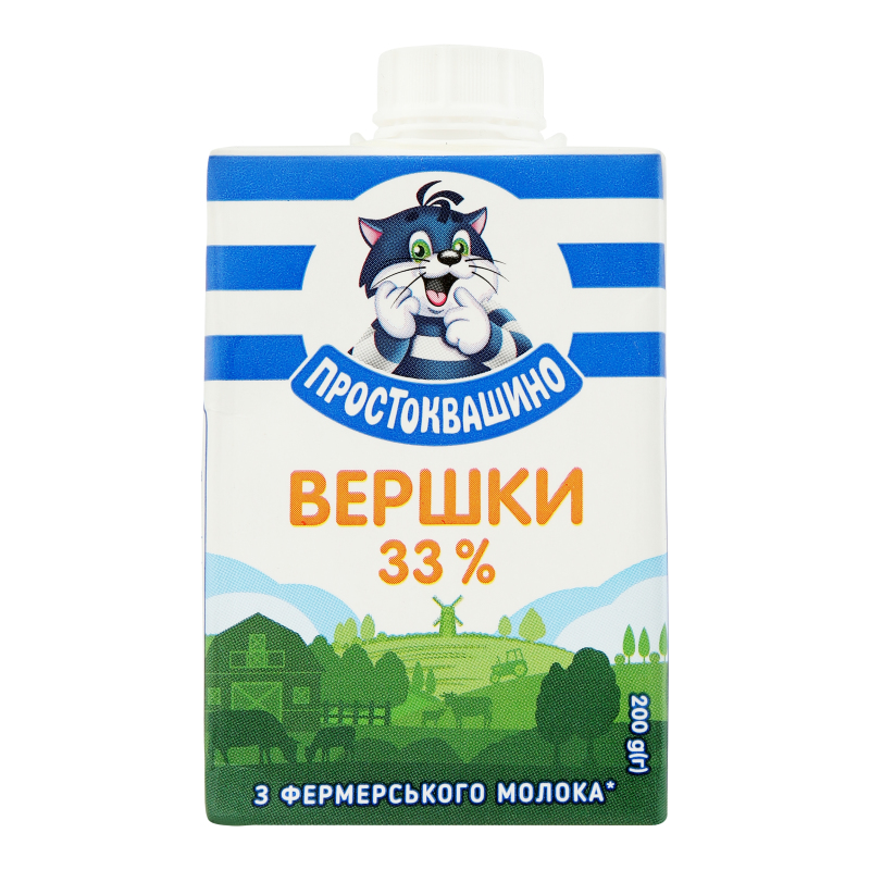 Сливки 33% стерилизованные Простоквашино т/п 200г Простоквашино ...