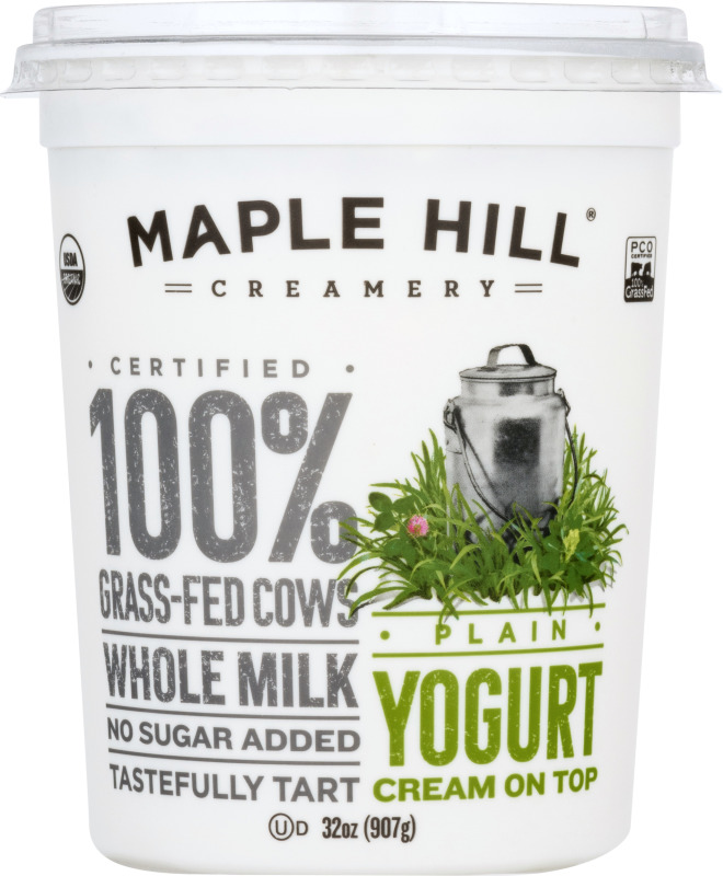 Maple Hill Creamery 100 GrassFed Cows Whole Milk Yogurt Plain Maple