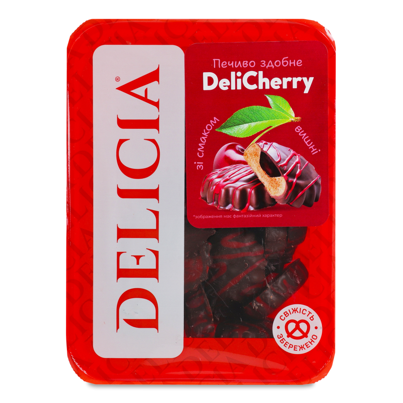 Печиво здобне Deli Cherry з смаком вишні 350г Delicia