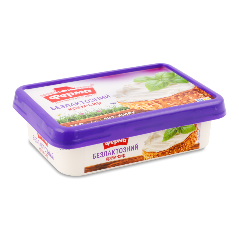 Крем-сир безлактозний 40% 160г ванночка Ферма