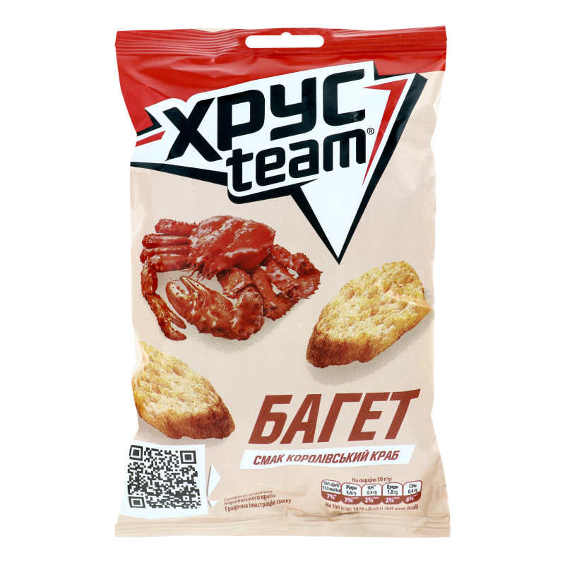 Сухарики Королівський краб Багет ХрусTeam м/у