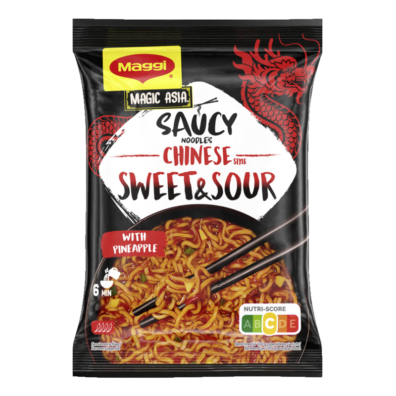 Вермішель швидкого приготування в соусі з кисло-солодким смаком Magic Asia Maggi м/у