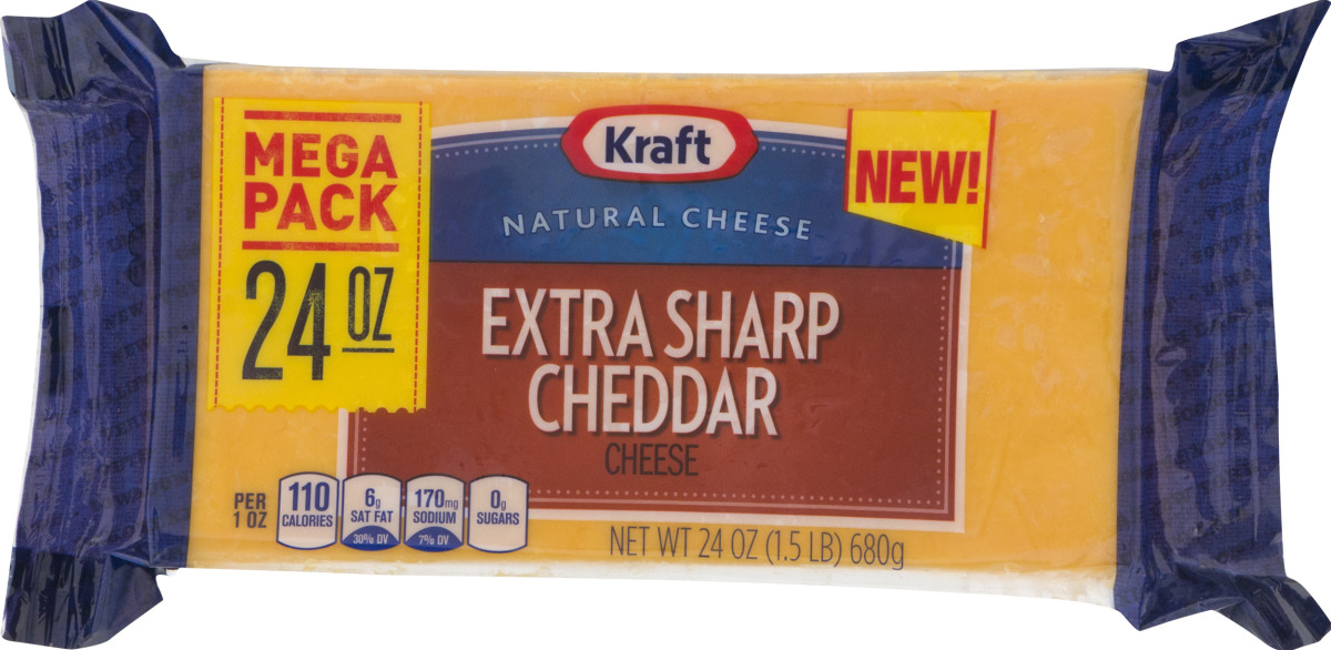 Kraft Natural Cheese Extra Sharp Cheddar Mega Pack Kraft(21000008216