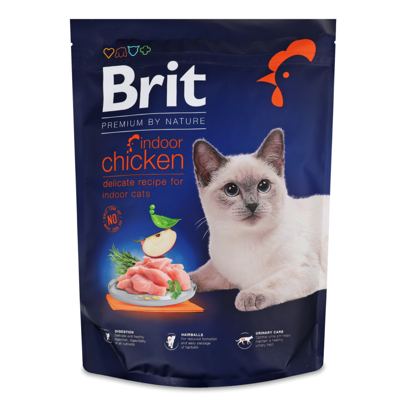 Корм д/котів що живуть у приміщенні Бай Нейче з куркою сухий 300г Бріт Преміум