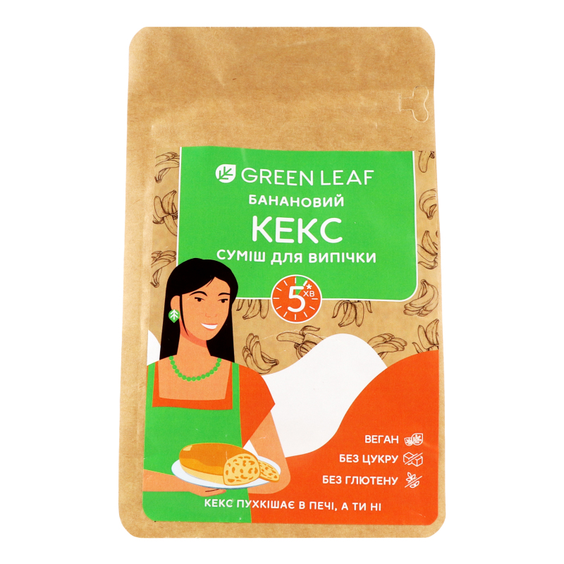 Суміш для випічки Банановий кекс Green Leaf д/п