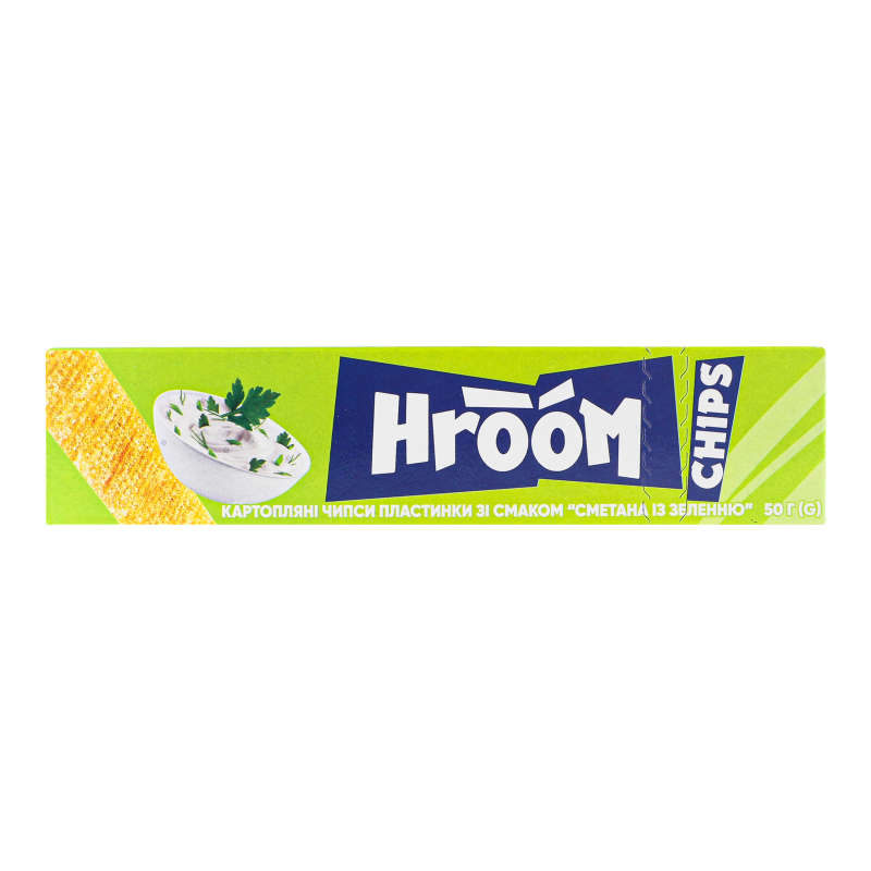 Чипсы картофельные пластинки Сметана с зеленью Hroom! к/у 50г Hroom ...