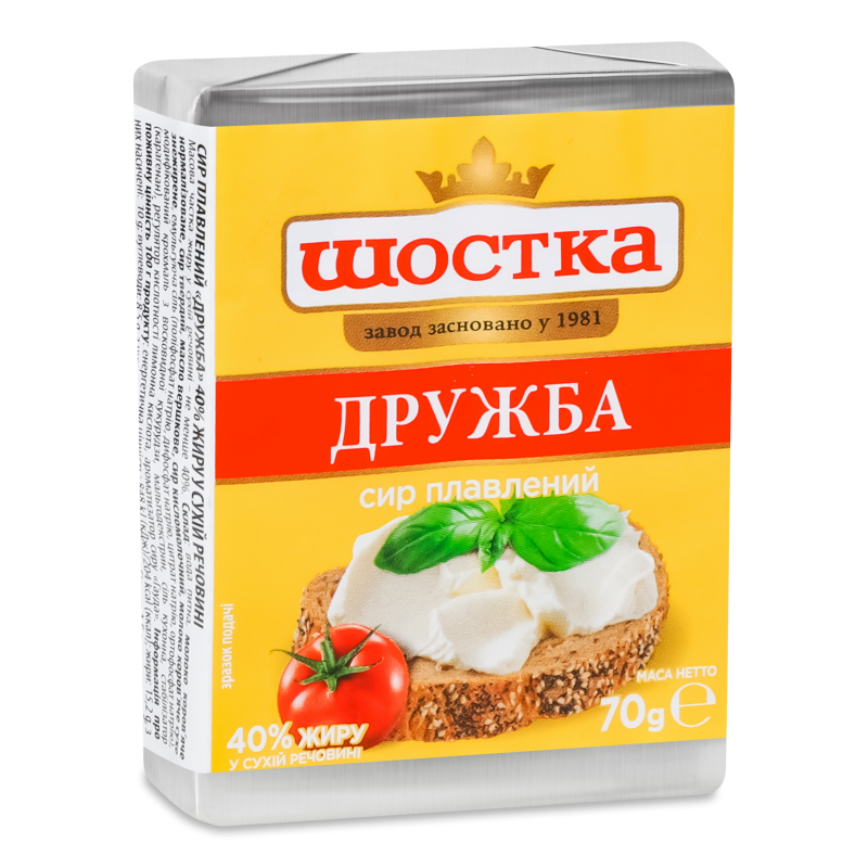 Сир плавлений Дружба 40% 70г Шостка