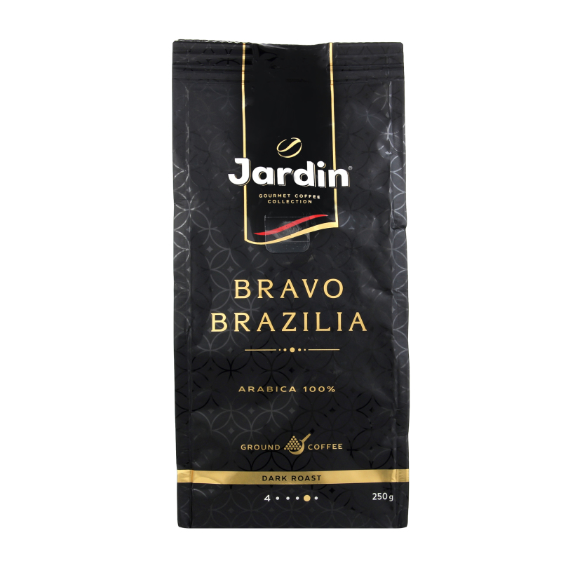Кофе натуральный темнообжаренный молотый Bravo Brazilia Jardin м/у 250г ...