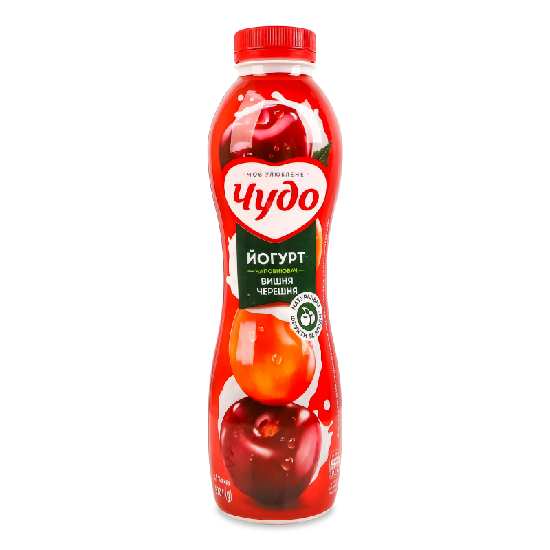 Йогурт питний Вишня-черешня 2,5% 520г пет Чудо