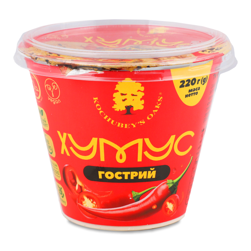 Хумус гострий 220г стакан Kochubey’s Oaks