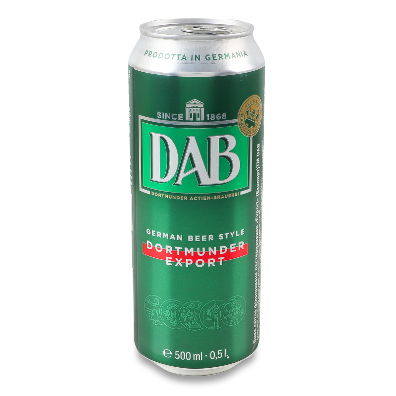Пиво світле 5% 0,5л ж/б Dab
