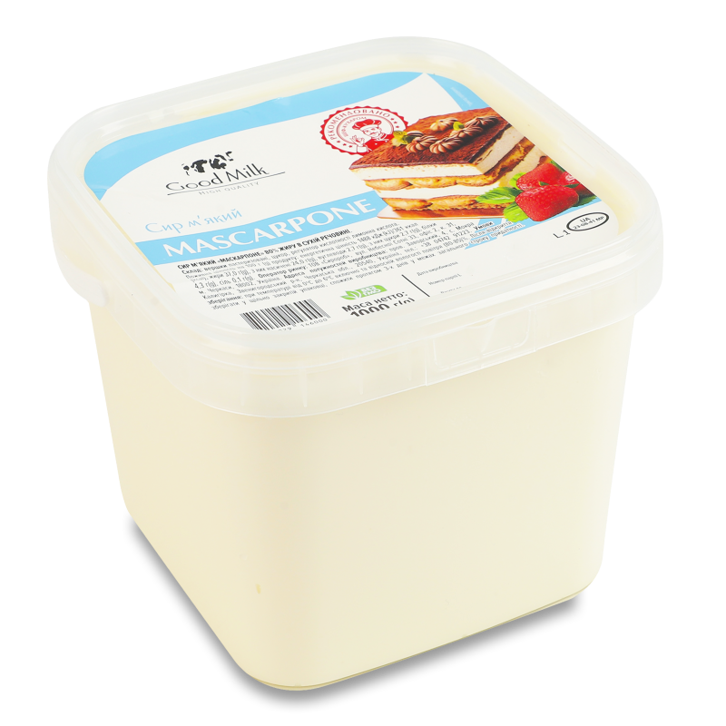 Сир м’який Маскарпоне 80% 1кг відро Good Milk
