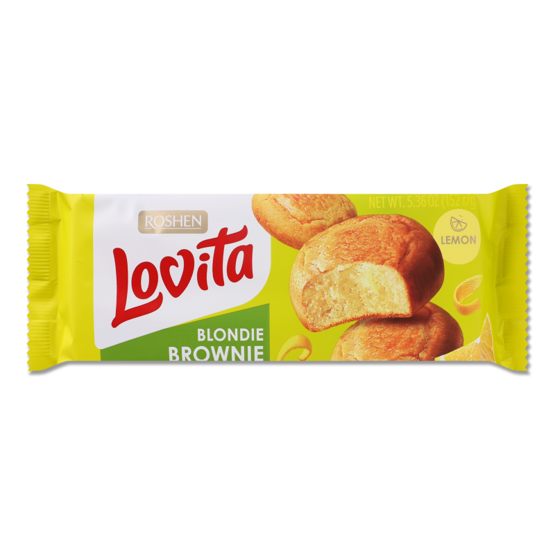 Печиво здобне Lovita Blondie Brownie з лимоном 152г Roshen