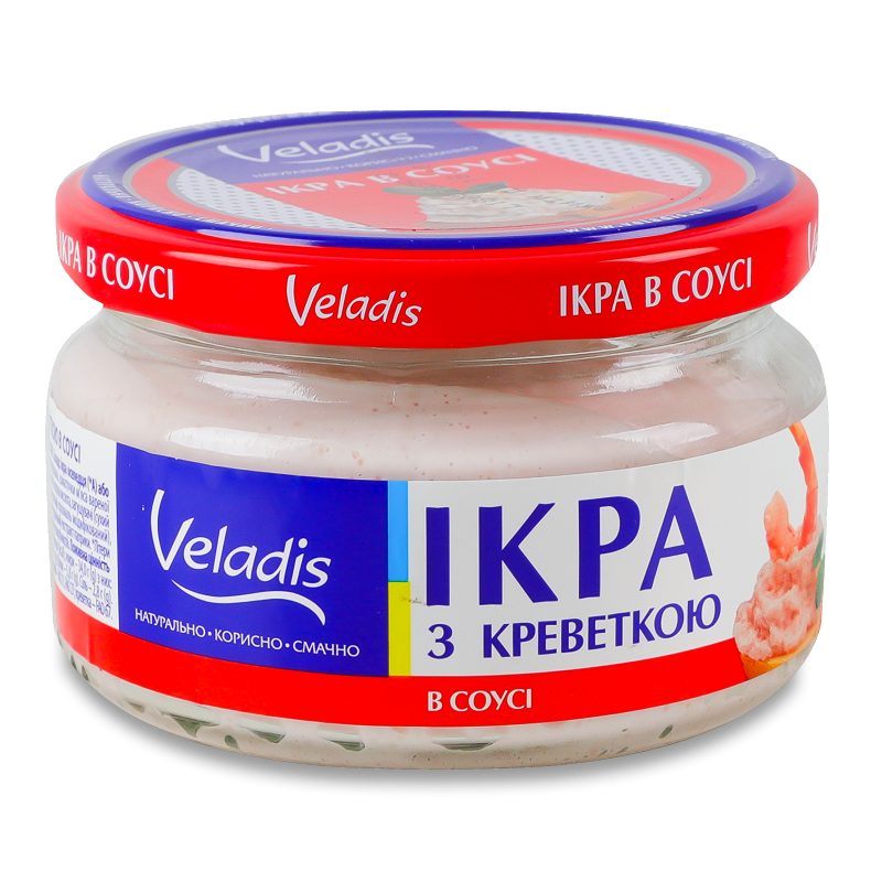 Ікра оселедця з креветкою в соусі 160г твіст/б Veladis