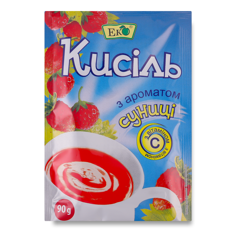 Кисіль з смаком суниці 90г Еко