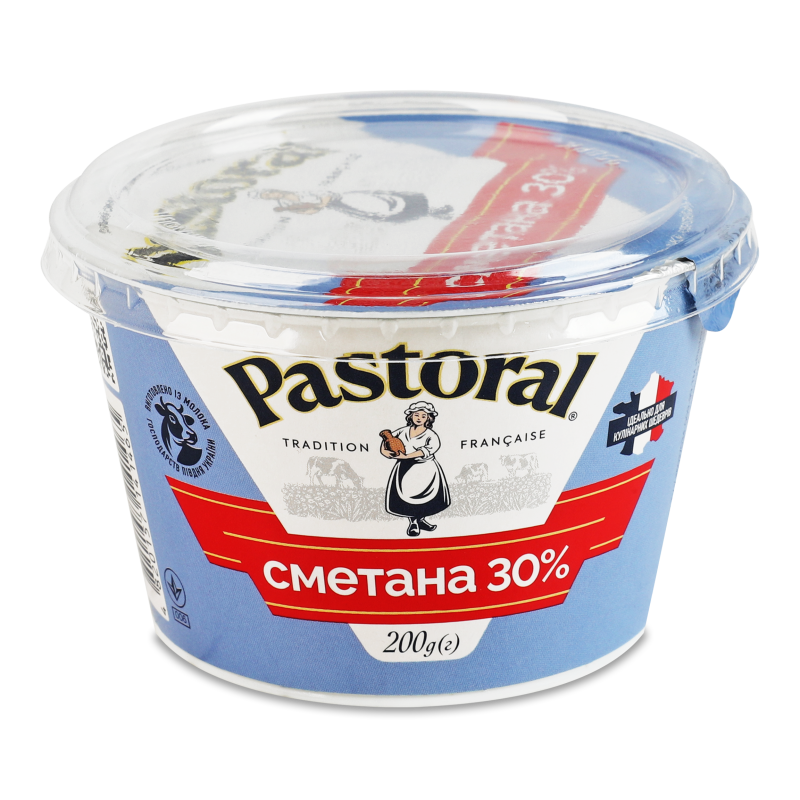 Сметана 30% 200г стакан Pastoral
