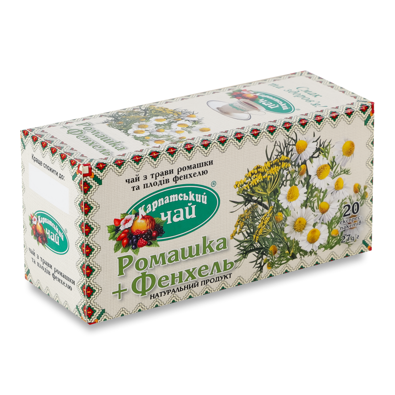 Чай Ромашка+Фенхель 20*1,35г Карпатський чай
