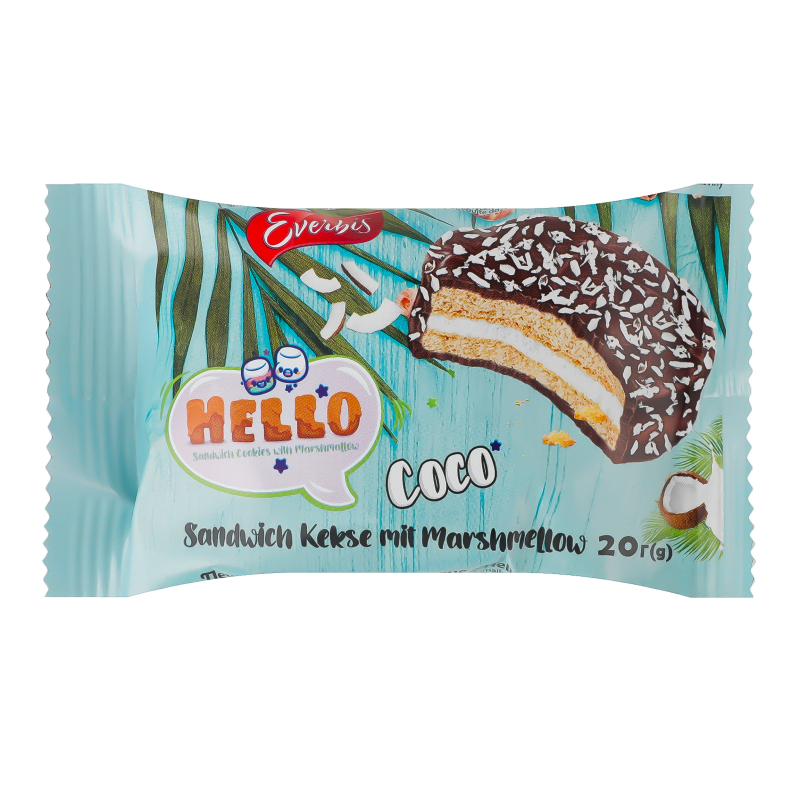 CoCo ページ Печенье затяжное глазурованное с кокосом Hello coco Everbis м/у