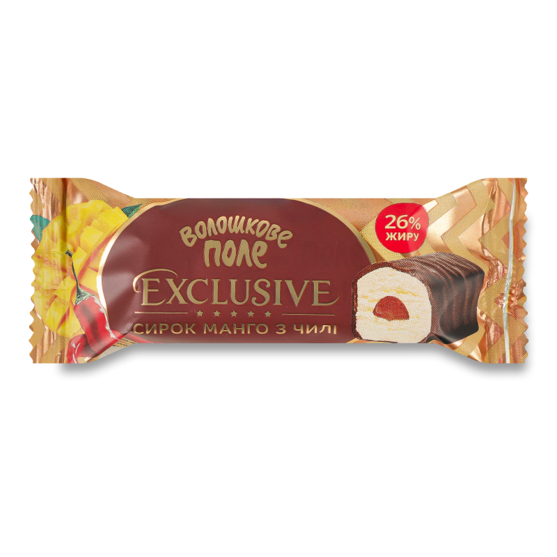 Сирок глазурований Exclusive з наповнювачем з смаком Манго-чилі 26% 36г Волошкове поле