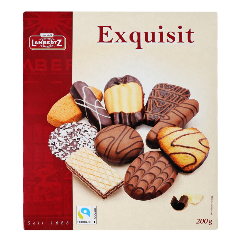 Набор печенья с шоколадом и молочным шоколадом Exquisit Lambertz к